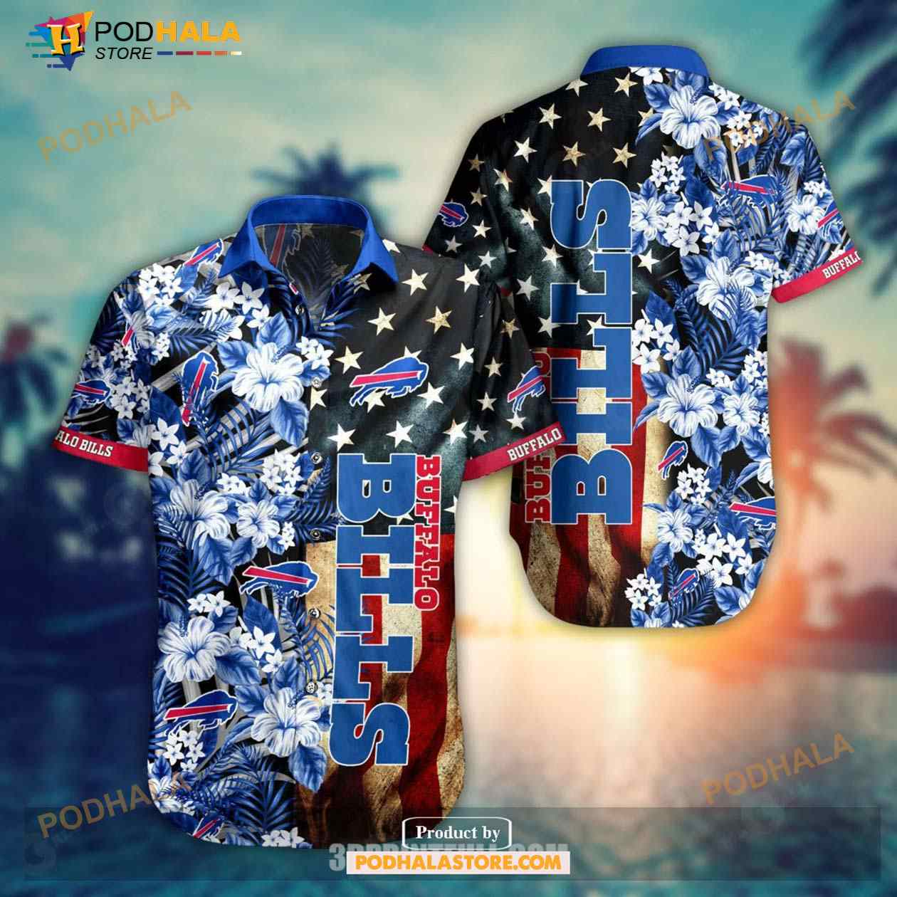 Buffalo Bills Hawaiian Shirt Tropical Floral Hawaiian Shirt