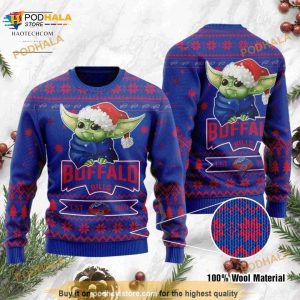 Buffalo Bills Ugly Sweater Baby Yoda Ugly Christmas Sweater