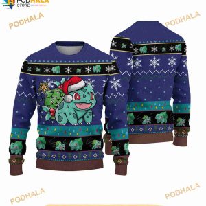 Bulbasaur Merry Christmas Pokemon Ugly Sweater 3D