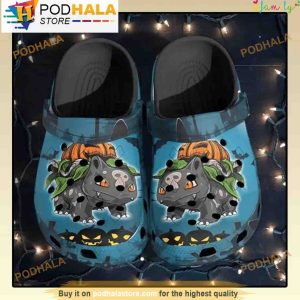 Bulbasaur Zombie Pumpkin 3D Crocs Halloween, Funny Crocs