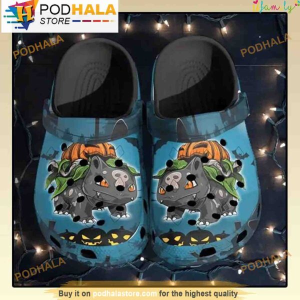 Bulbasaur Zombie Pumpkin 3D Crocs Halloween, Funny Crocs