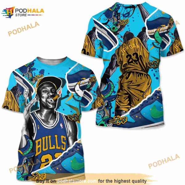 Bull 23 Jordan Unisex Sneaker 3D Shirt Match Dunk Low Gs Kyrie Shirt