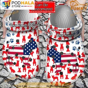 Bulldog American Flag 3D Crocs, Funny Crocs