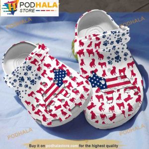 Bulldog American Flag Dogs 3D Crocs, Funny Crocs