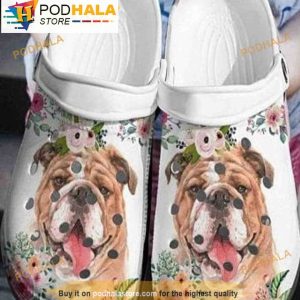 Bulldog Flower Dog 3D Crocs, Funny Crocs