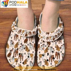 Bulldog Pattern 3D Crocs, Funny Crocs