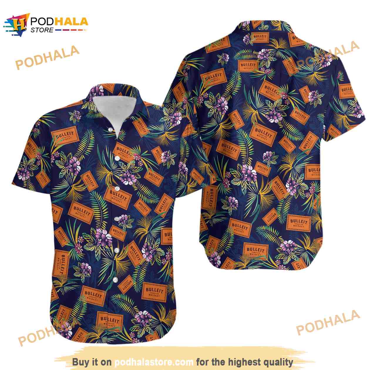 Bulleit Bourbon Whiskey Unisex Hawaiian Shirt Bulleit Bourbon Whiskey Unisex Hawaiian Shirt