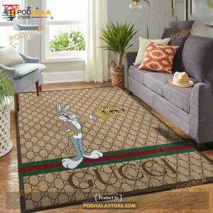 Bunny And Gucci Trending Style Living Room And Bedroom Rug Limited Edition