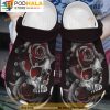 Burning Skull Rose Floral 3D Crocs, Funny Crocs