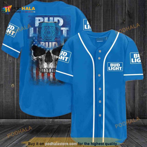 Bus Light Skull Usa Flag All Over Print Unisex 3D Baseball Jersey