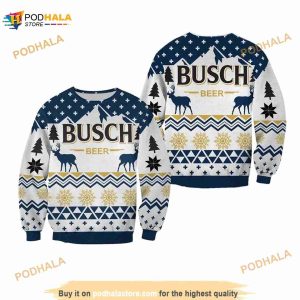 Busch Beer Christmas Ugly Christmas Sweater, Funny Xmas Gifts