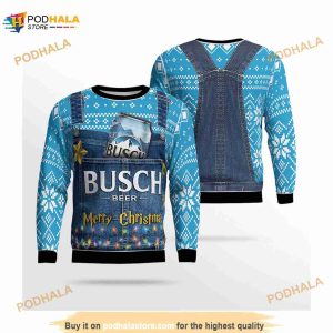 Busch Beer Merry Christmas Ugly Christmas Sweater, Funny Xmas Gifts