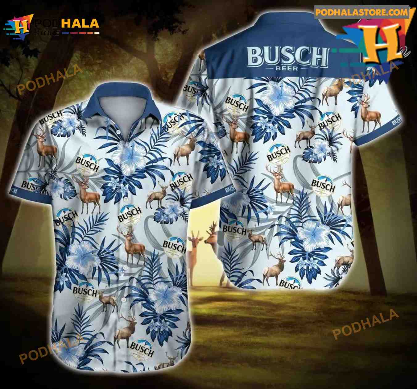 Busch Beer Reindeer Hawaiian Shirt Summer Shirt Busch Beer Reindeer Hawaiian Shirt Summer Shirt