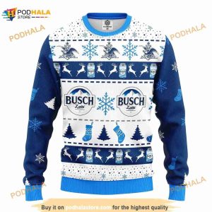 Busch Beer Ugly Christmas Ugly Sweater, Show Me Your Busch Beer