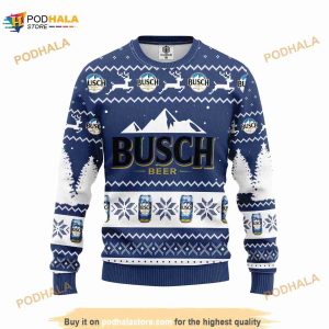 Busch Beer Ugly Xmas Christmas Sweater, Funny Xmas Gifts