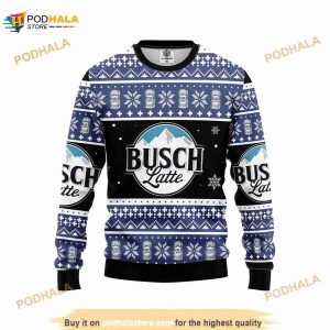 Busch Latte Merry Christmas 3D Funny Ugly Sweater, Funny Xmas Gifts