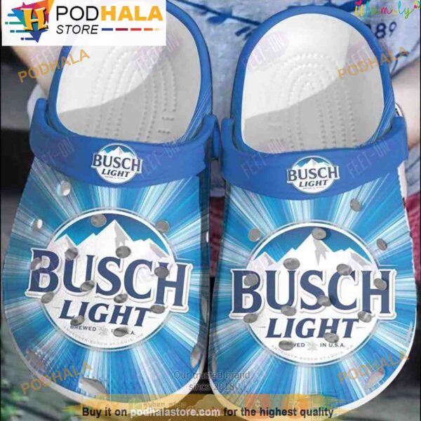 Busch Light Beer Blue 3D Crocs, Funny Crocs