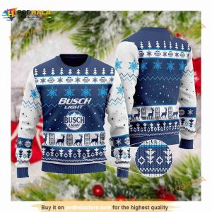 Busch Light Merry Christmas 3D Funny Ugly Sweater, Funny Xmas Gifts