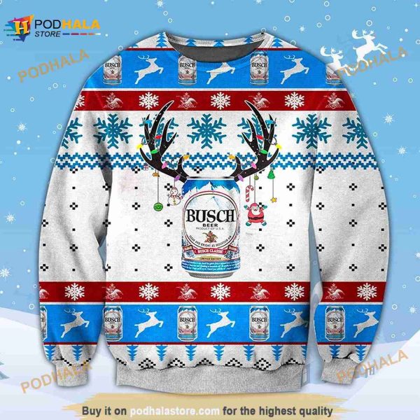 Busch Light Merry Christmas Ugly Christmas Sweater, Funny Xmas Gifts