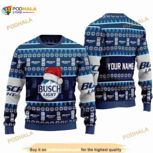 Busch Light Santa Clause Ugly Sweater, Funny Xmas Gifts