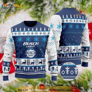 Busch Light Ugly Sweater Christmas 3D Sweater