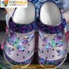 Butterflies Fly In Wind Neon Lights For 3D Crocs, Funny Crocs