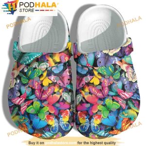 Butterflies Pattern Thanksgiving 3D Crocs, Funny Crocs