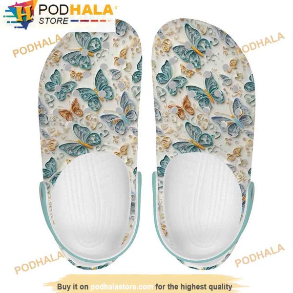 Butterfly 3D Crocs Clogs, Funny Crocs