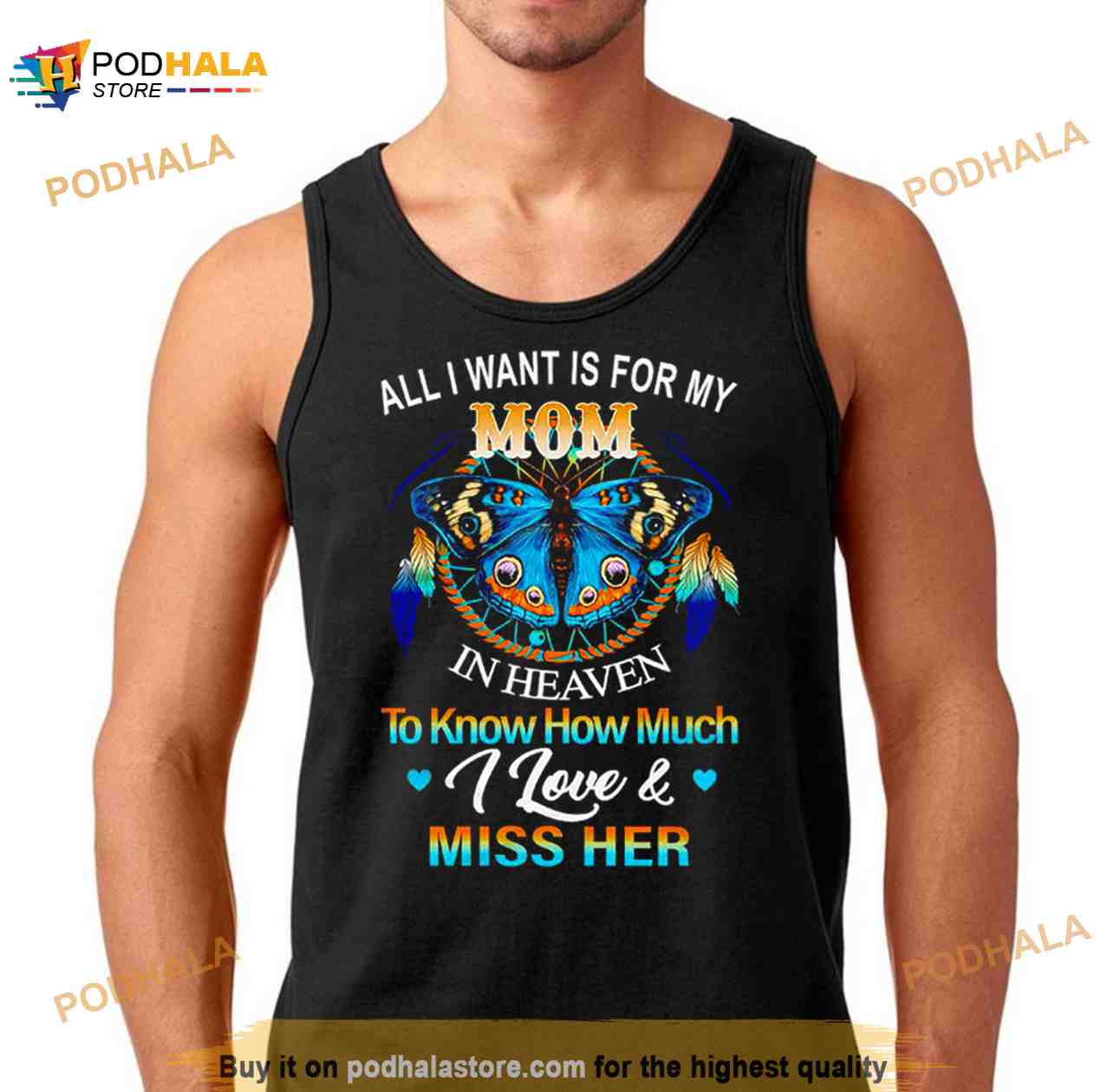 Butterfly All I Want Is For My Mom In Heaven To Know How Much I Love Miss Her Shirt Butterfly All I Want Is For My Mom In Heaven To Know How Much I Love Miss Her Shirt