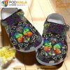 Butterfly Floral Hippie 3D Crocs, Funny Crocs
