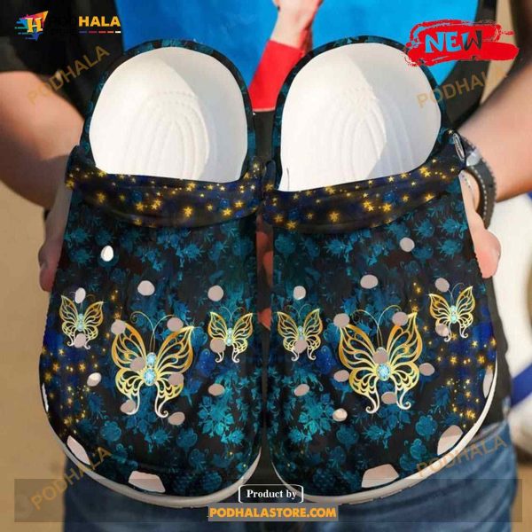 Butterfly Golden Hot Summer For Man And Women Crocs Clog Shoes
