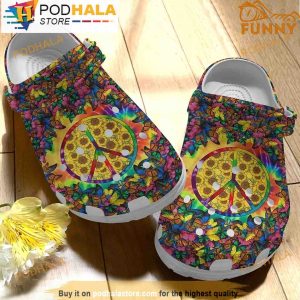 Butterfly Hippie 3D Crocs, Funny Crocs