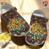 Butterfly Hippie Sunflower Gift For Lover Rubber Crocs Crocband Clogs