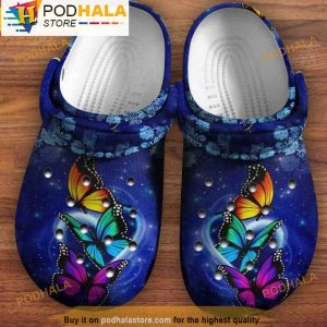 Butterfly Magic Night 3D Crocs Clog Shoes, Funny Crocs