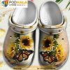 Butterfly On Sunflower 3D Crocs, Funny Crocs