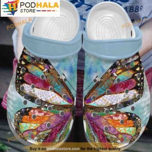 Butterfly Water Color Pattern 3D Crocs, Funny Crocs