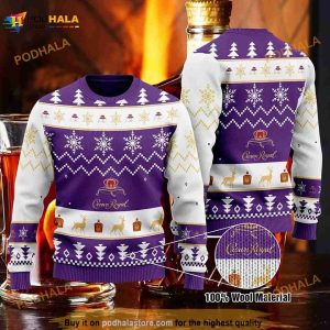 C. Royal Whisky Knitted Christmas Sweater, Xmas 3D Sweater