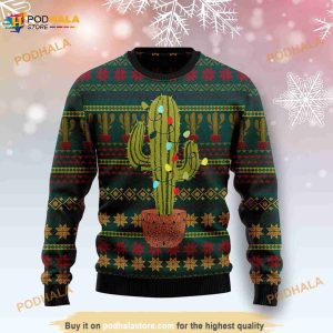 Cactus Christmas 3D Ugly Sweater, Funny Xmas Gifts