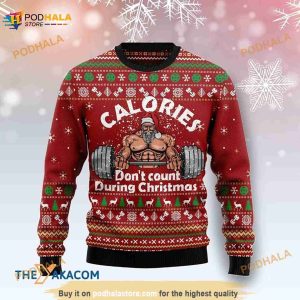 Calories Don't Count During Christmas 3D Funny Ugly Sweater