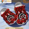 Camo Red Shark 3D Crocs, Funny Crocs