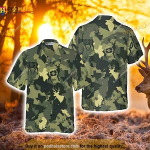 Camouflage Deer Texas Gun Hunting Funny Hawaiian Shirt,