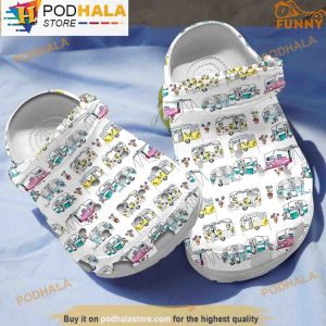 Camper Colorful Car 3D Crocs Crocband Shoes, Funny Crocs