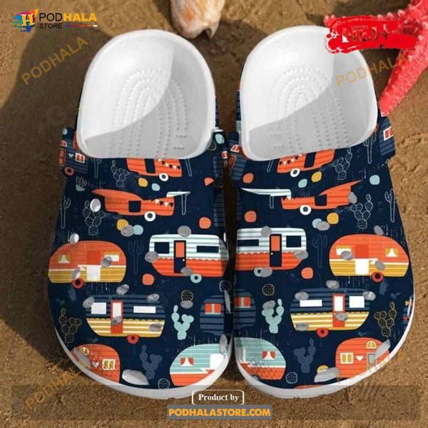 Camper Trailer Pattern For Man And Women Crocs Classic Clog Shoes