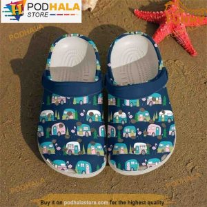 Campers Pattern Flamingo 3D Crocs, Funny Crocs