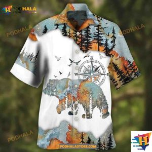 Camping Bear Hawaiian Shirt For Summer Camping And Into The Forest Aloha Shirt 2