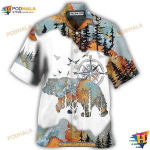 Camping Bear Hawaiian Shirt For Summer Camping And Into The Forest Aloha Shirt 3