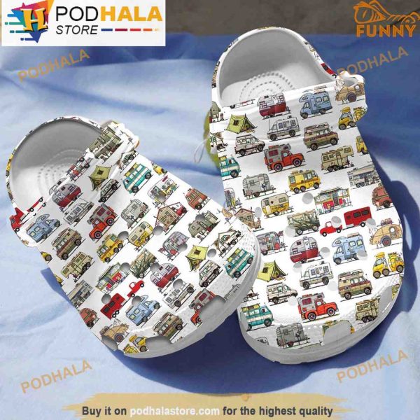 Camping Car 3D Crocs Limited Edition, Funny Crocs