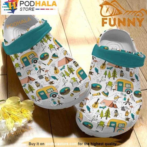 Camping Croc With Many Activities, Funny Crocs