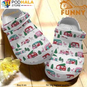 Camping Flamingo 3D Crocs Classic Clog Shoes, Funny Crocs