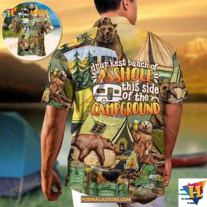 Camping Funny Bear With Beer Hawaiian Shirt For Summer Camping Aloha Shirt 2
